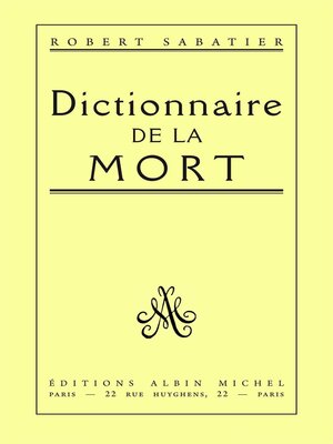 cover image of Dictionnaire de la mort